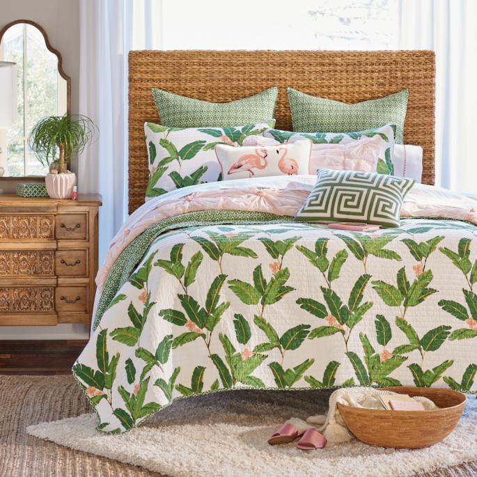 Palm Quilt and Seagrass Headboard from Grandin Road Keep Calm and Kary On